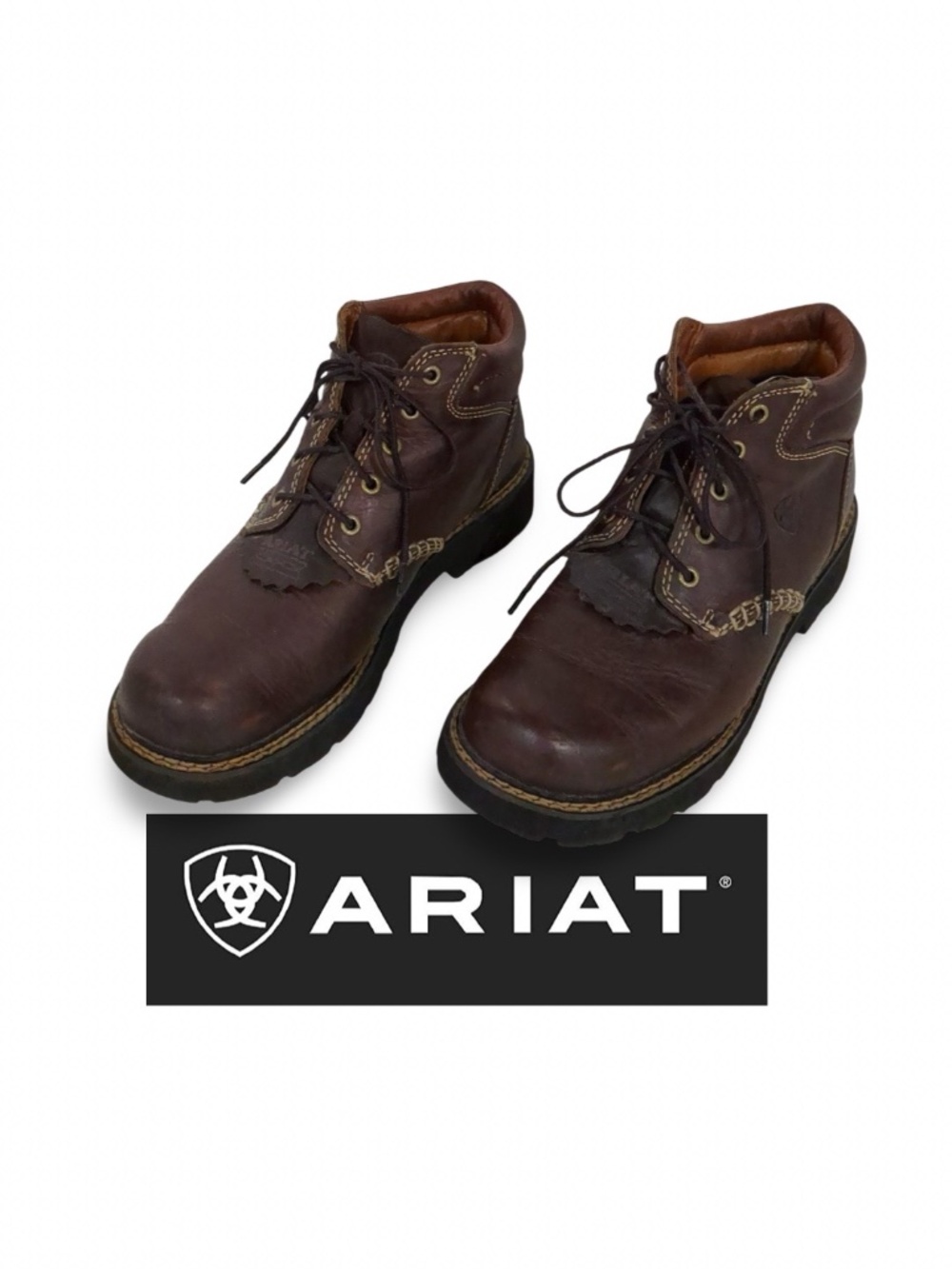 Ariat Women's Canyon Leather Lace-Up Western Ranch Boots – Size 8 B - Picture 4 of 17